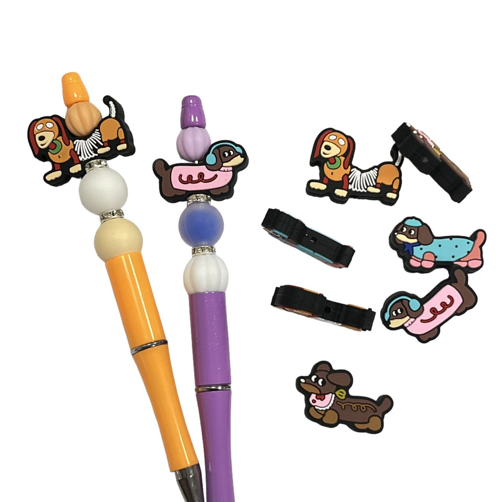 Silicone Focal Beads Cartoon Animal Spring Dog Smiling Faces 20pcs 3
