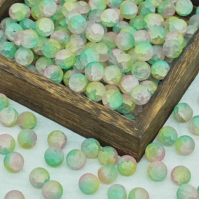 Frosted Round Glass Beads 10mm Muted Pastels Earth Tones 50pcs 7