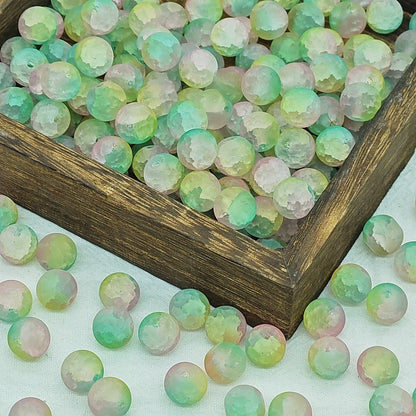Frosted Round Glass Beads 10mm Muted Pastels Earth Tones 50pcs 7