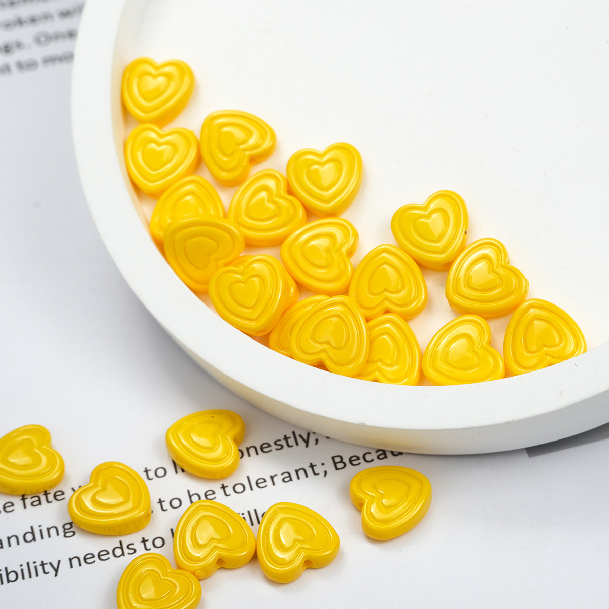 Mini Spiral Heart Acrylic Beads 11mm Colorful Mixed 50pcs 14