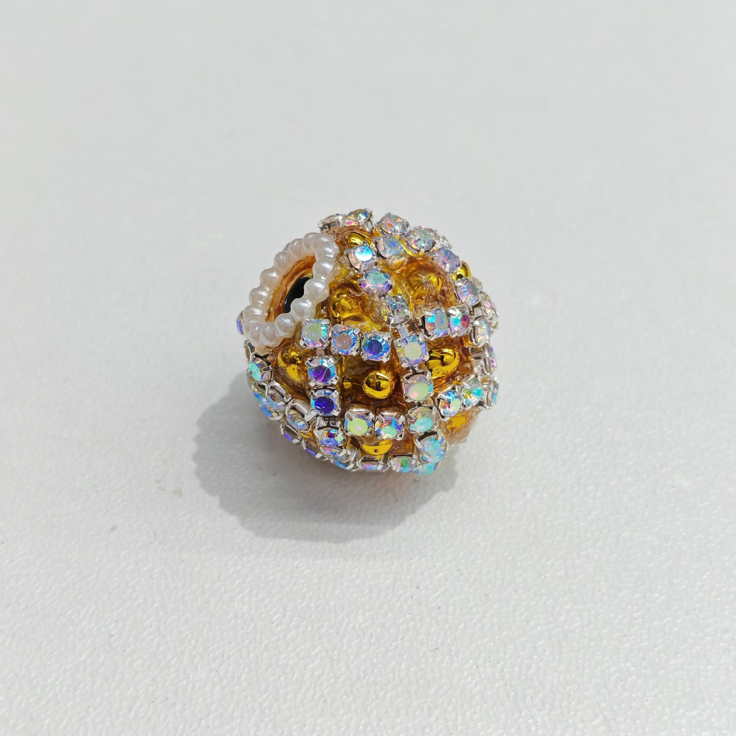 Rhinestone Bubblegum Beads 18mm Chain Enlaced Mixed Colors 4pcs 15