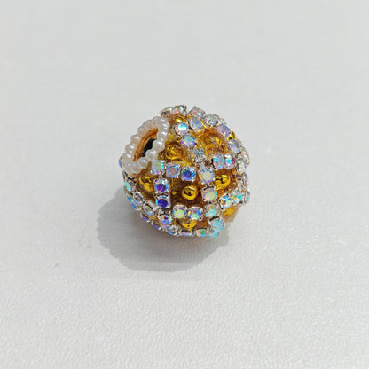 Rhinestone Bubblegum Beads 18mm Chain Enlaced Mixed Colors 4pcs 15