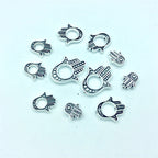 Hamsa Evil Eye Metal Beads Spiritual Silver Black Alloy 100pcs 2