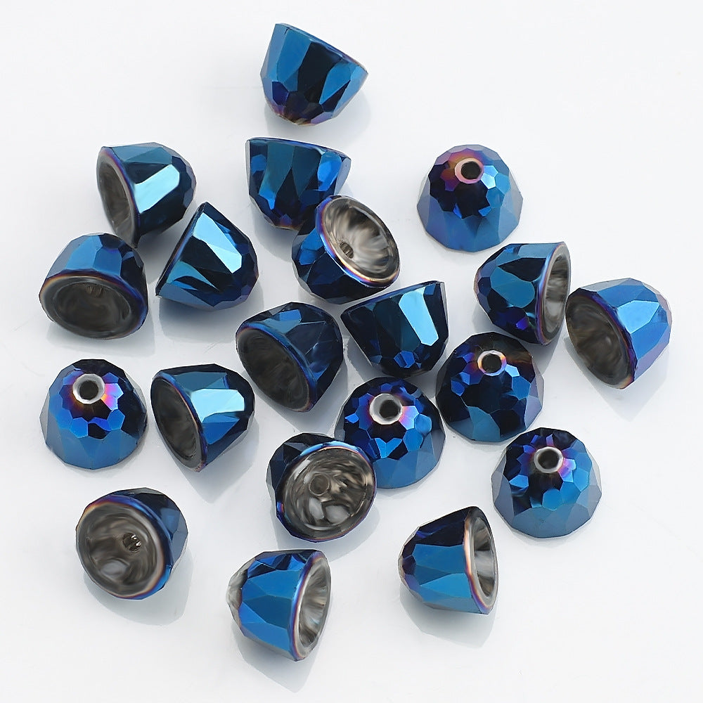 Bell Electroplated Glass Beads 8mm Sparkling Mixed Colors 50pcs 10