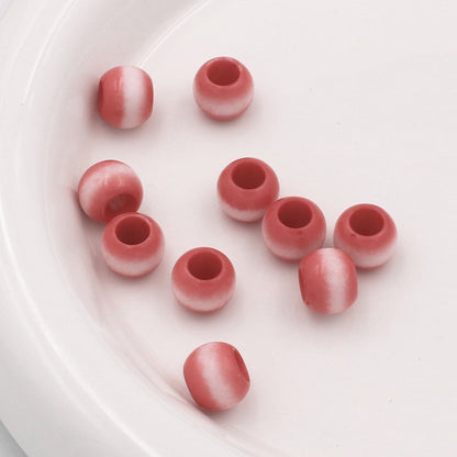 Large Hole Gradient Striped Round Acrylic Beads 10mm 20pcs 13