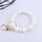 Silicone Bead Wristlet Keychain Matte Soft Hues Gold Clasps 9