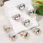 UV Plating Balloon Heart Acrylic Beads 25mm Silver 10pcs 3