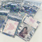 Holographic Star Pattern Aluminum Film Zip Lock Plastic Bags 50pcs 10x15cm 4
