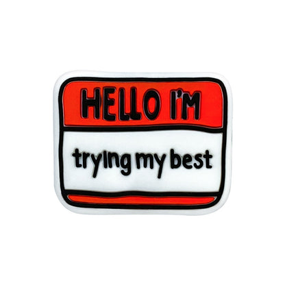 Silicone Focal Beads Motivational Hello I Trying My Best Tag 20pcs 8
