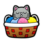 Silicone Focal Beads Lazy Kitten Sleeping in Basket Yarn 20pcs 6