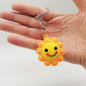 PVC Sun Moon Star Keychain Colorful Weather Shapes with Playful Faces 6