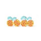 Pineapple Clay Beads 13mm Yellow Geometric Pattern 100pcs 5