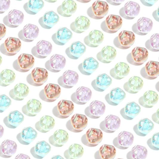Transparent Color Plated Acrylic Beads 15mm Round 10pcs