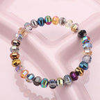 Faceted Glass Beads 8mm Watermelon Electroplated Iridescent 30pcs 2