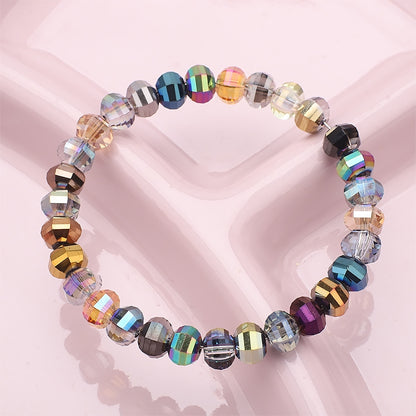 Faceted Glass Beads 8mm Watermelon Electroplated Iridescent 30pcs 2