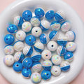 UV Plating Colorful Lollipop Striped Resin Beads 16mm 10pcs 6