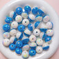 UV Plating Colorful Lollipop Striped Resin Beads 16mm 10pcs 6