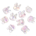 Transparent Bow Bunny Acrylic Beads 18mm 26mm Iridescent Glossy 50pcs 5