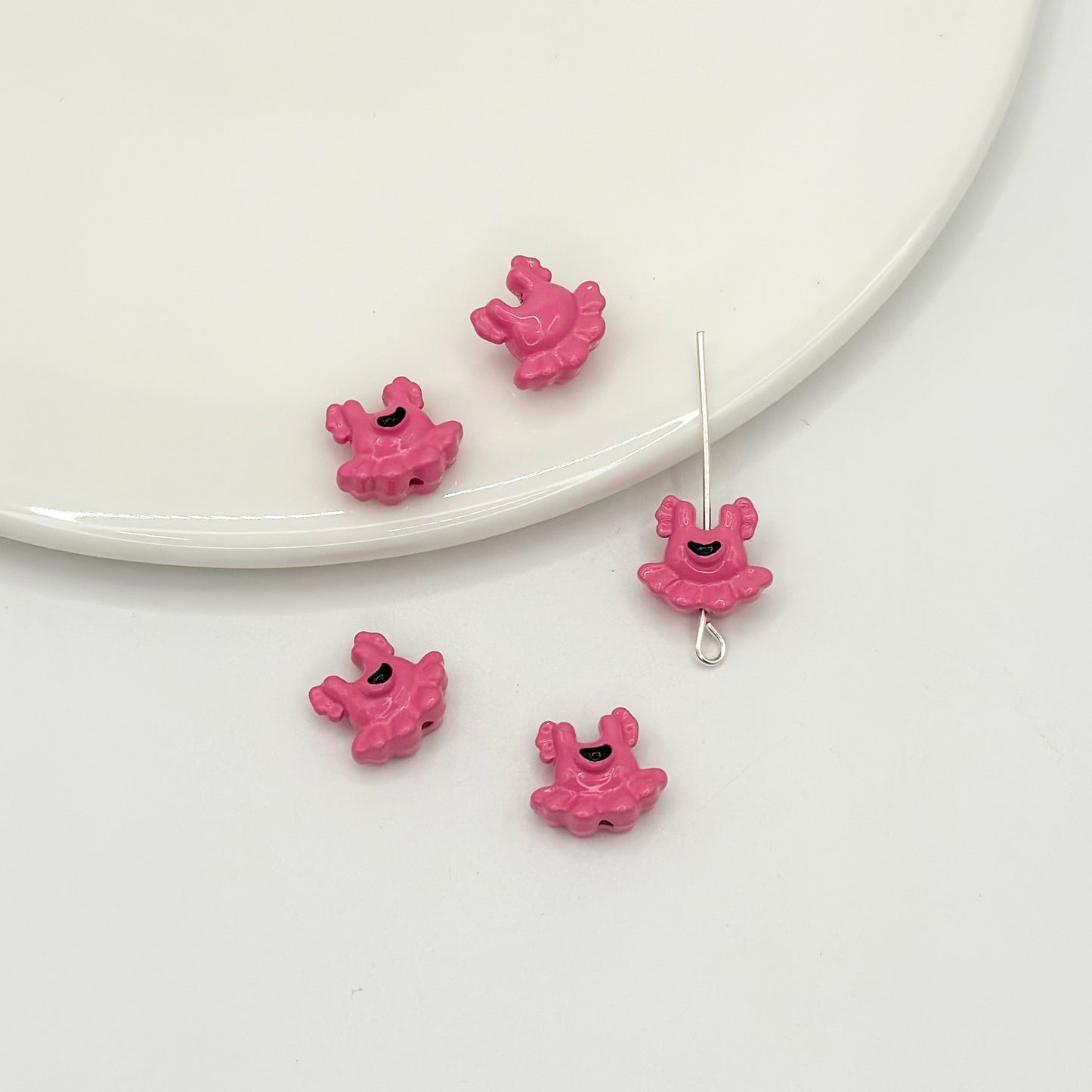 Baking Painted Dress Metal Beads 12mm Colorful Glossy Alloy 10pcs 9