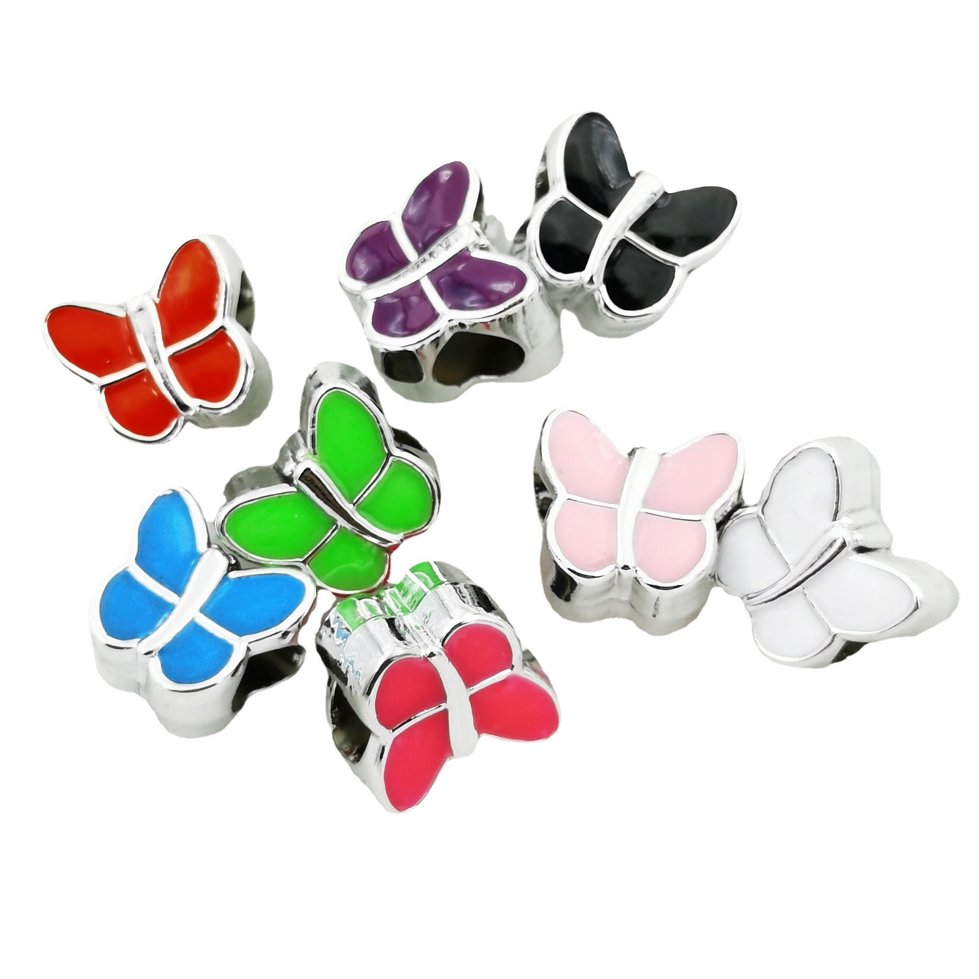 Butterfly Enamel CCB Plastic Acrylic Beads 11mm 50pcs 4