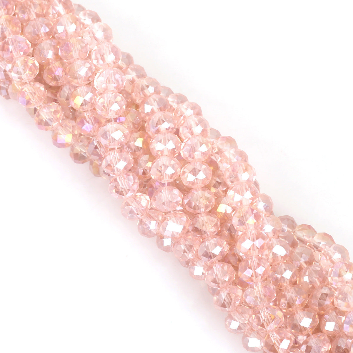 Glass Faceted Spacer Beads 8mm Iridescent Plating 19