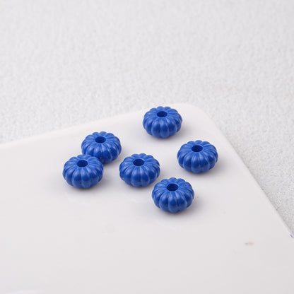 Acrylic Pumpkin Spacer Beads 8mm Striped 50pcs 16