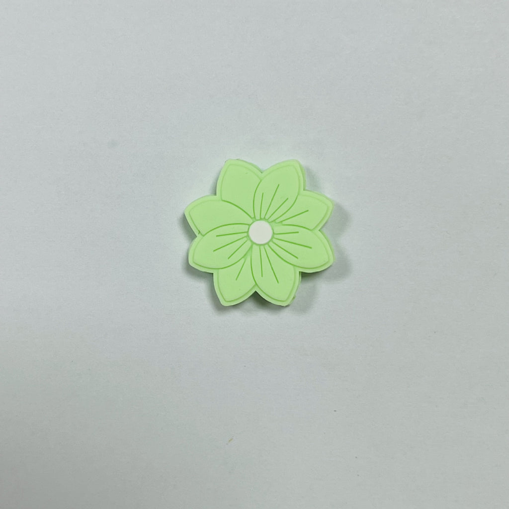 Silicone Focal Beads Flower Macaron Color Etched Petal Design 20pcs 6