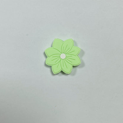 Silicone Focal Beads Flower Macaron Color Etched Petal Design 20pcs 6