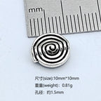 Irregular Spiral Pattern Metal Beads 10mm Antique Silver Tone 200pcs 6