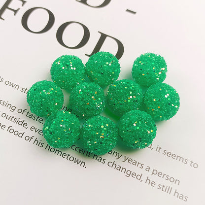 Glitter Bubblegum Beads 16mm Colorful Iridescent Sparkle 1pc 28
