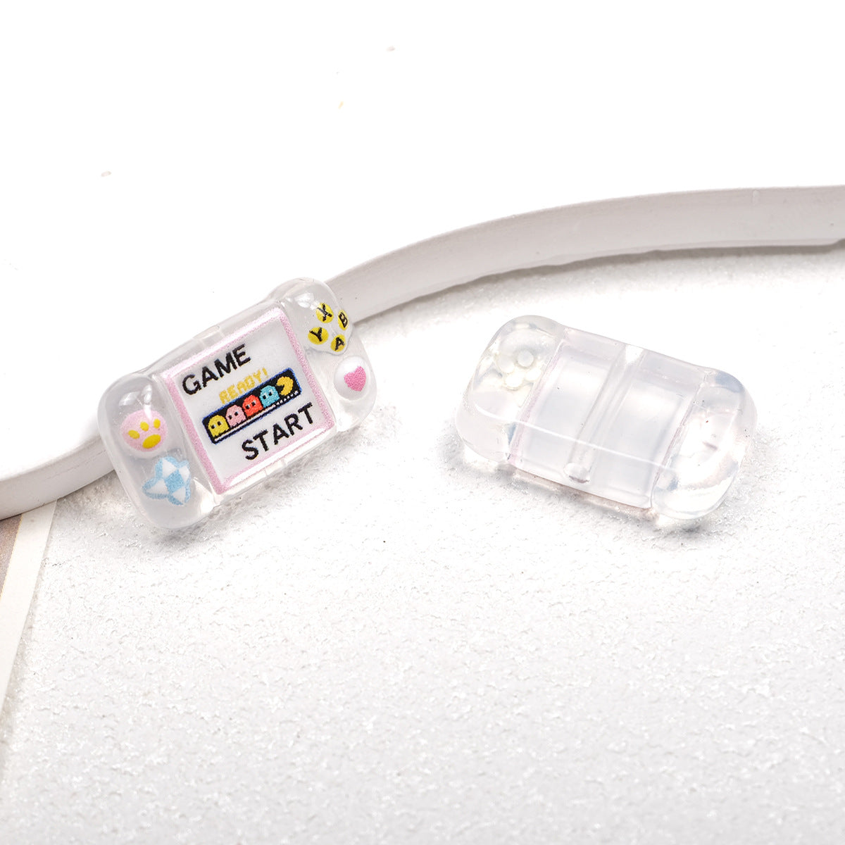 Clear Square Acrylic Beads 25mm Game Console Printed 10pcs 8