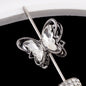 Butterfly Metal Beads 26mm Double-Sided Crystal Glass Embedded 3pcs 11