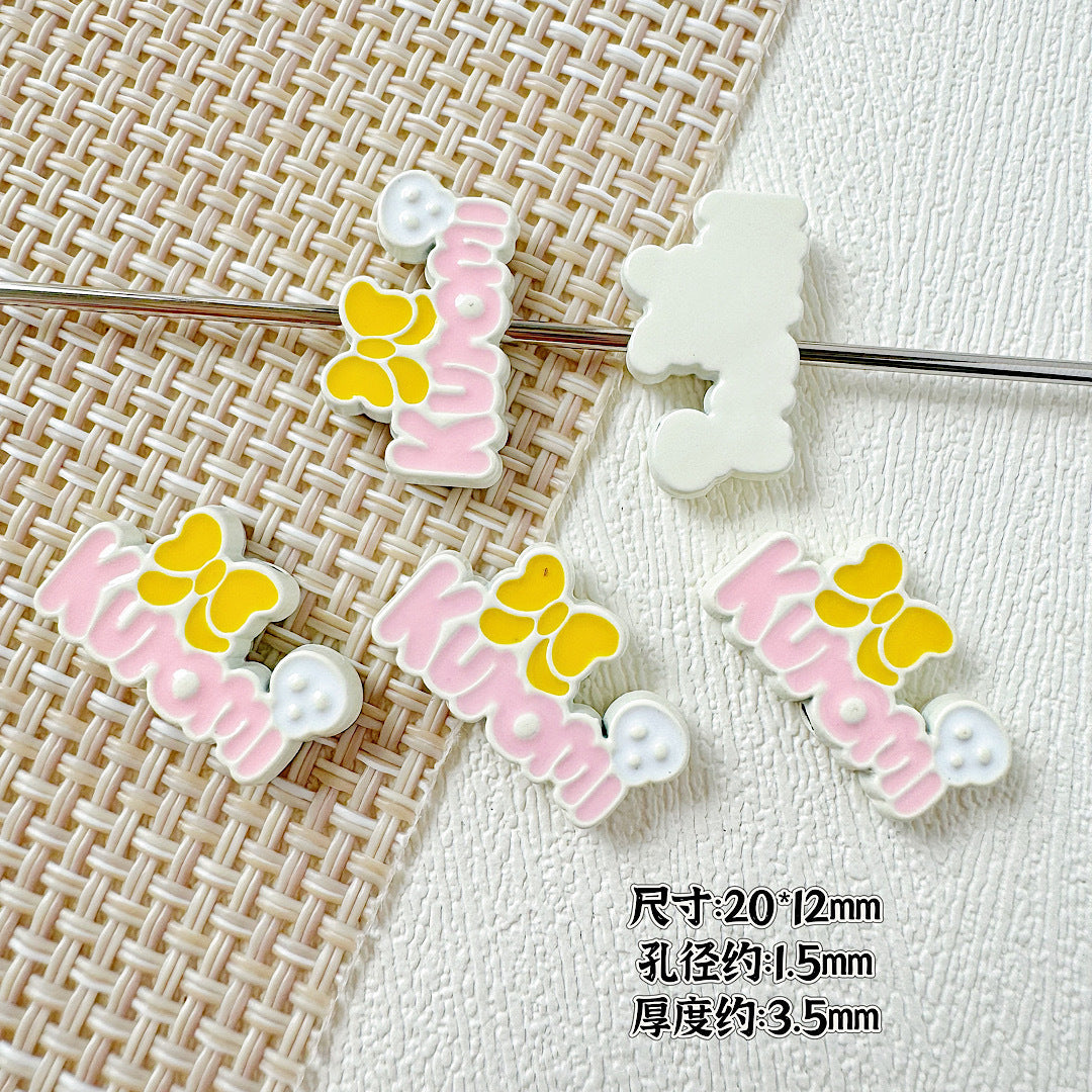 Signboard Metal Beads Painted Sanrio Series Colorful 10pcs 26