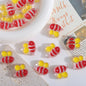 Hand Painted Bee Acrylic Beads 25mm Colorful Enamel 20pcs 6