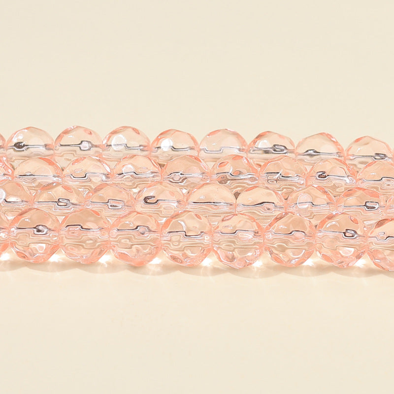 Faceted Round Glass Beads 10mm Clear Pastel Colors 50pcs 13