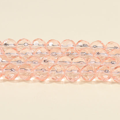 Faceted Round Glass Beads 10mm Clear Pastel Colors 50pcs 13