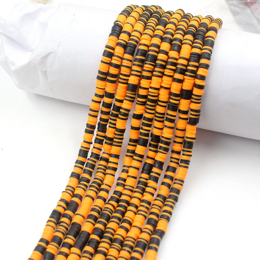 Flat Clay Beads 6mm Colorful Matte Polymer Spacer 10 Strands 34