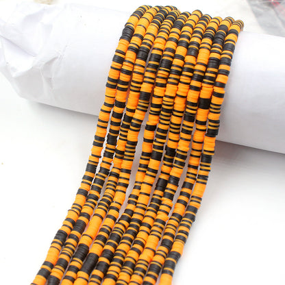 Flat Clay Beads 6mm Colorful Matte Polymer Spacer 10 Strands 34