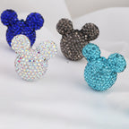 Polymer Clay Mickey Head Rhinestone Beads 17mm Full Pave 6pcs 3