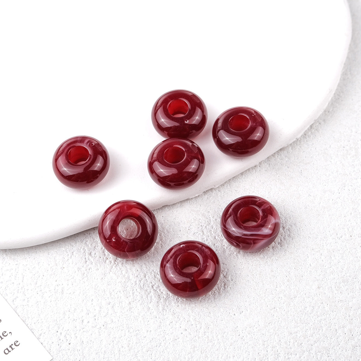 Acrylic Round Spacer Beads 14mm Antique Blooming Ink 50pcs 13