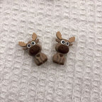 Silicone 3D Focal Beads Deer Sitting Pose 20pcs 2