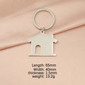 Creative Stainless Steel House Shape Keychain Silver Gold Rose Gold 6