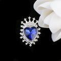 Heart Crown Rhinestone Beads Fancy Faceted Circle Badge 10pcs 6
