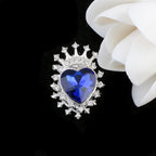 Heart Crown Rhinestone Beads Fancy Faceted Circle Badge 10pcs 6