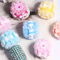 Floral Bubblegum Beads 20mm Bow Rose Cluster Polymer Clay 5pcs 14