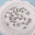 Tibetan Convex Patterned Metal Beads 7mm Alloy Tube 50pcs