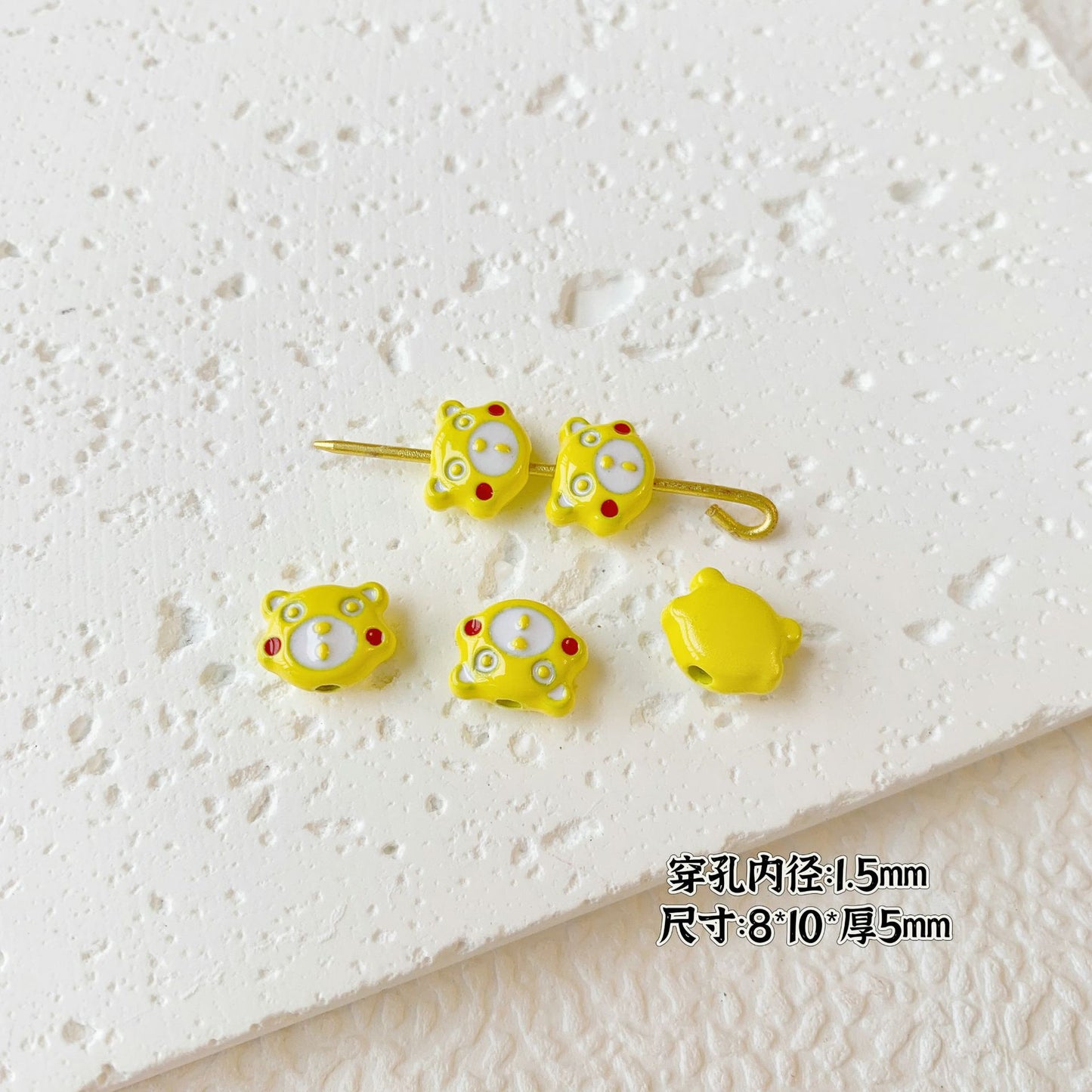 Teddy Bear and Game Controller Metal Beads Painted Alloy 10pcs 16