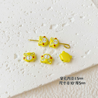 Teddy Bear and Game Controller Metal Beads Painted Alloy 10pcs 16