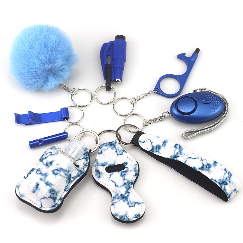 Self Defense Alarm Pompom Keychain Outdoor Safety 10 Pack 22