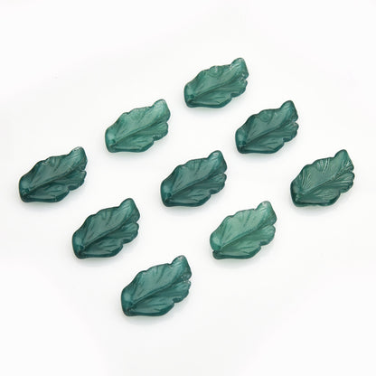 Czech Glass Beads Feather Leaf 17x28mm Gradual Color Change 20pcs 13
